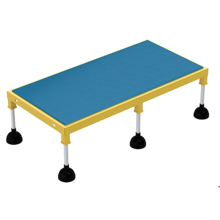 Vestil Portable Adj. Stand, 24x48, High Ergo Deck, 11.5 Overall Height, Steel, Yellow PAHT-H-2448